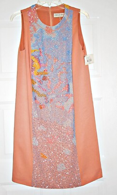 EMILIO PUCCI Embroidered Beaded Sequined Cady Shift Dress sz US 8-10/IT 44 $2800