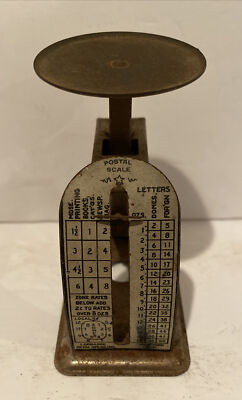 Postal Scale Lorraine Metal Mfg Vintage Letter Scale 3.5  Tall Hard To Find