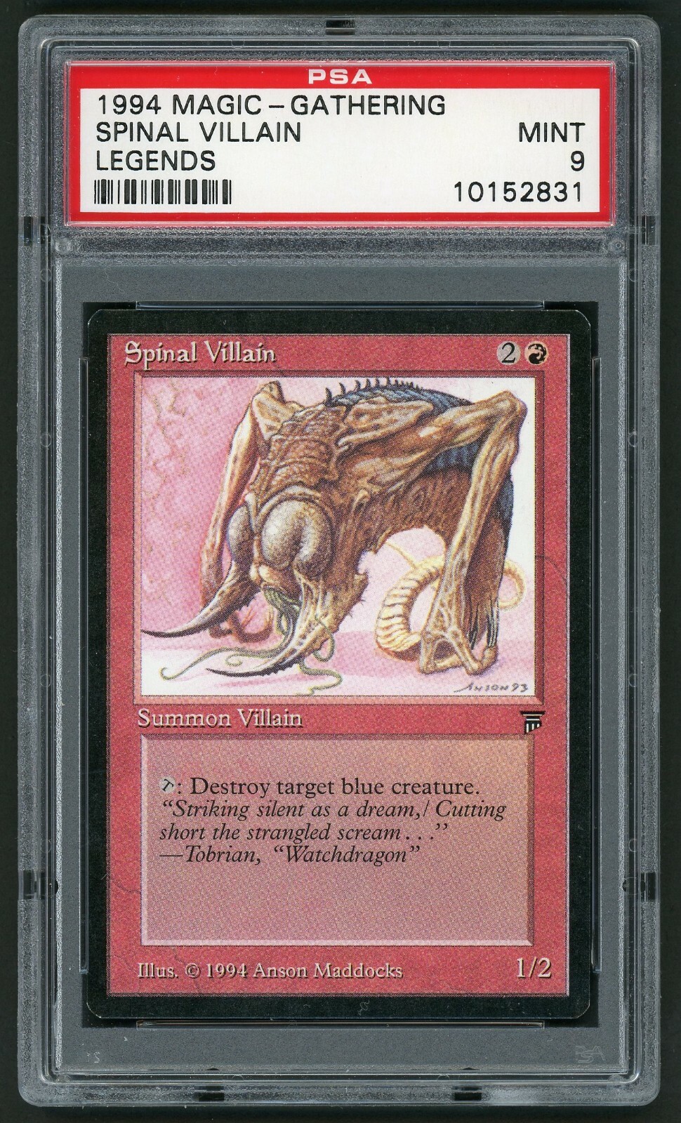 マジック：ザ・ギャザリング - Spinal Villain 1994 MTG Magic the Gathering Card Legends Spinal Villain PSA