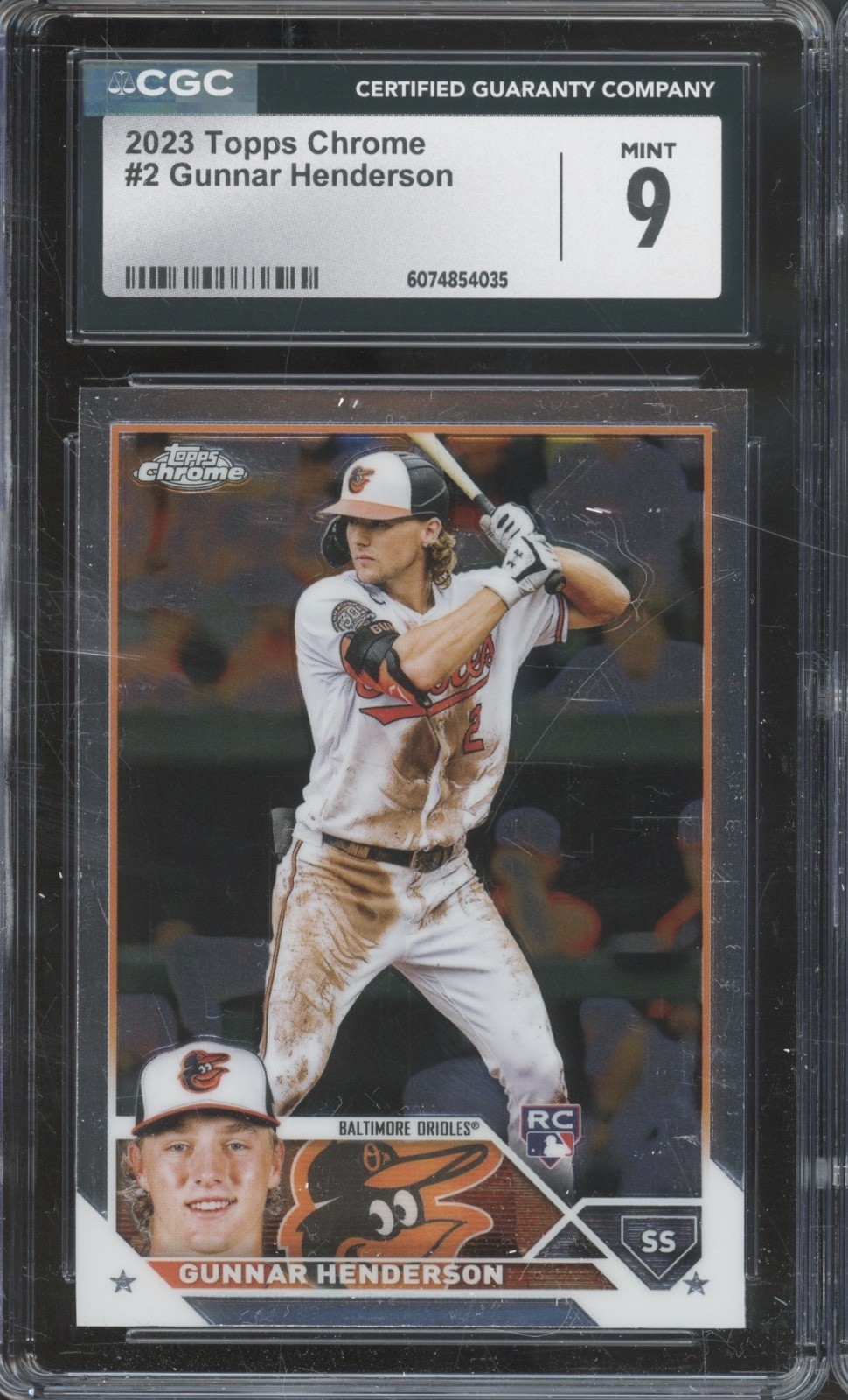 2023 Topps Chrome #2 Gunnar Henderson RC Rookie Mint CGC 9