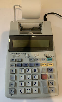 Sharp EL-1750V Two-Color 12 Digit Printing Calculator 2 Lines/Sec 3'' Black Red