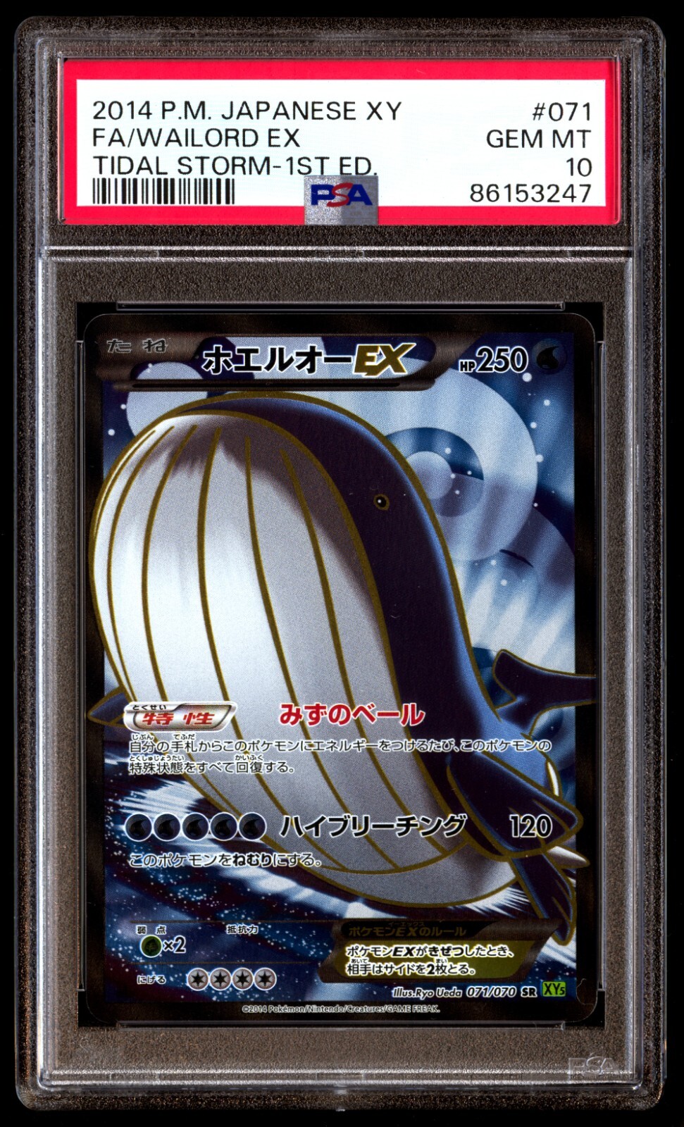 PSA 10 Gem Mint Wailord EX 071/070 Tidal Storm FA 1ED 2014 PSA 10 Gem Mint Wailord EX 071/070 Tidal Storm FA 1ED 2014