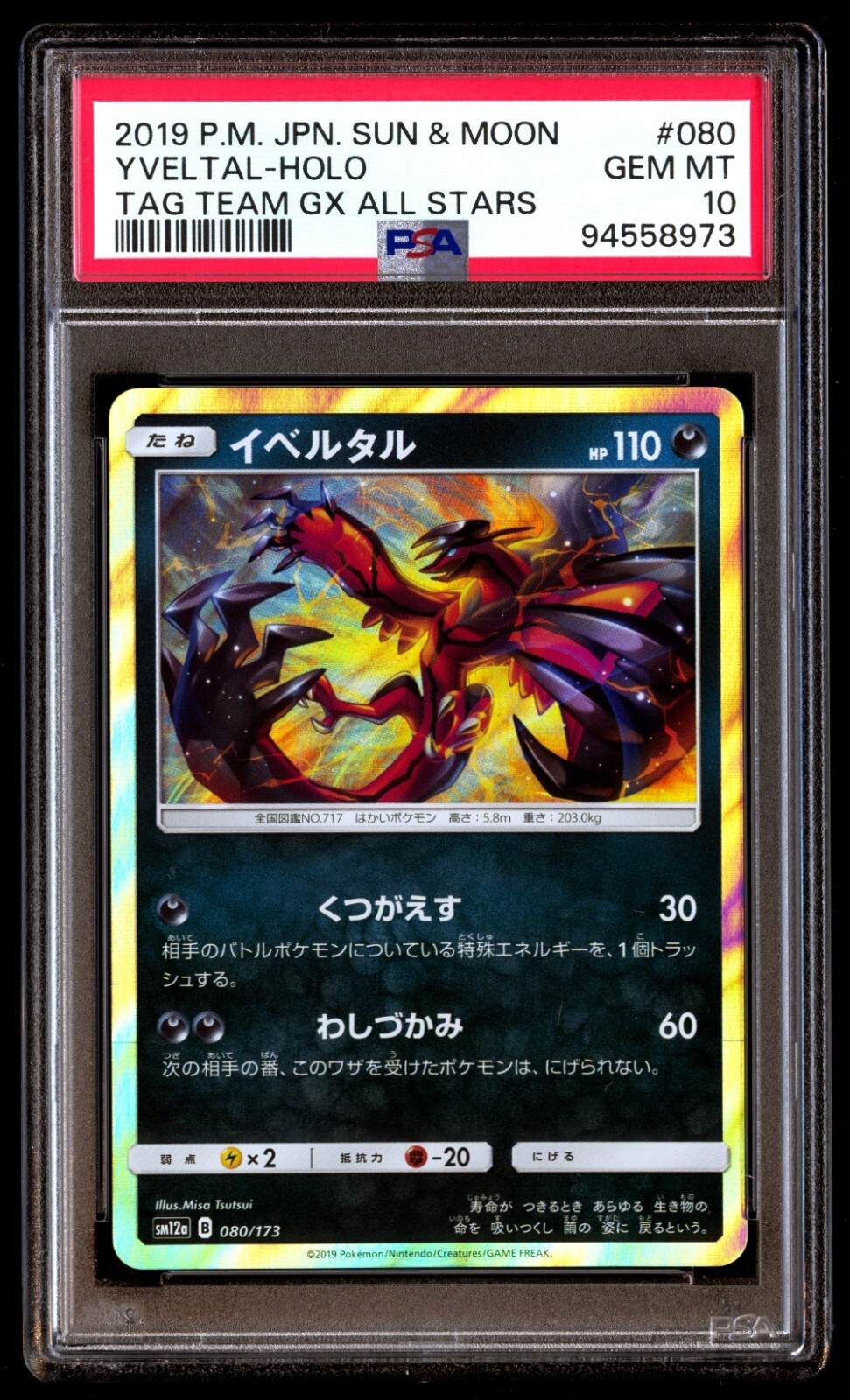 世界31枚 PSA10 イベルタル yveltal 2019 080 30 世界31枚 PSA10 イベルタル yveltal 2019 080 30 Yveltal EX