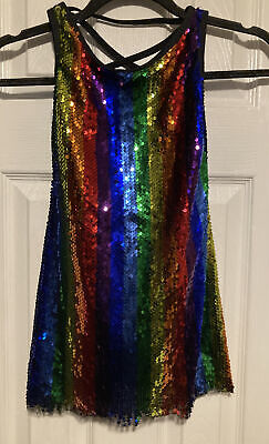A Wish Come True Boogie Shoes Rainbow Sequin Costume ISC Small Child Size