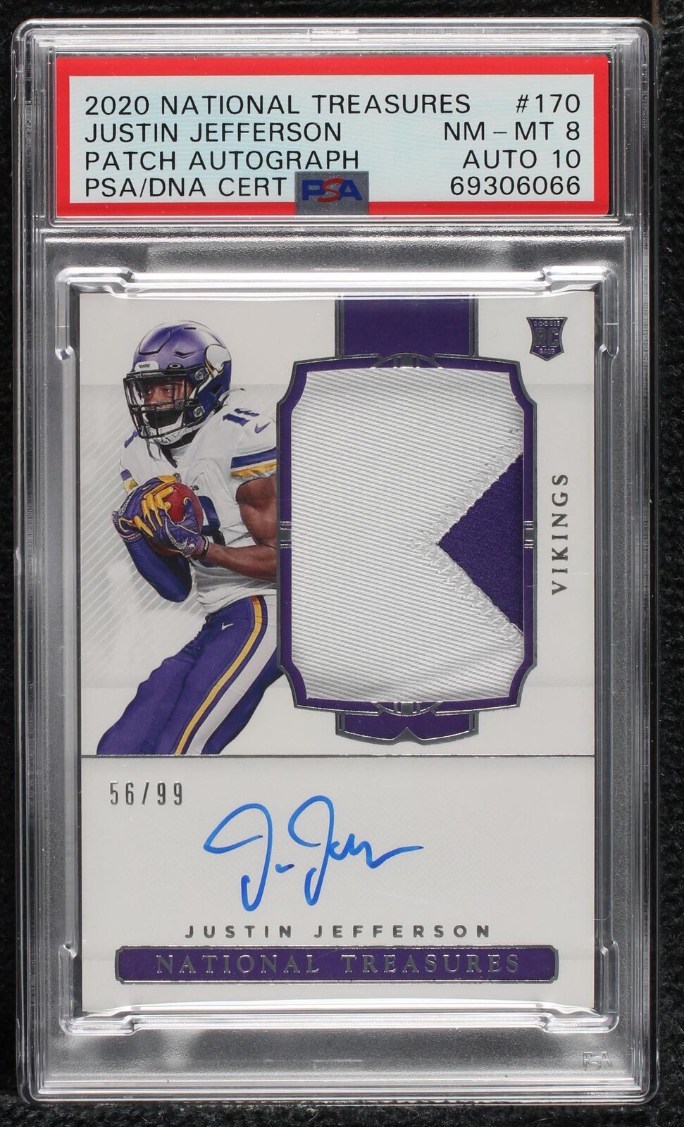 2020 Panini National Treasures Justin Jefferson #170 for 2020 Panini National Treasures Justin Jefferson #170 for