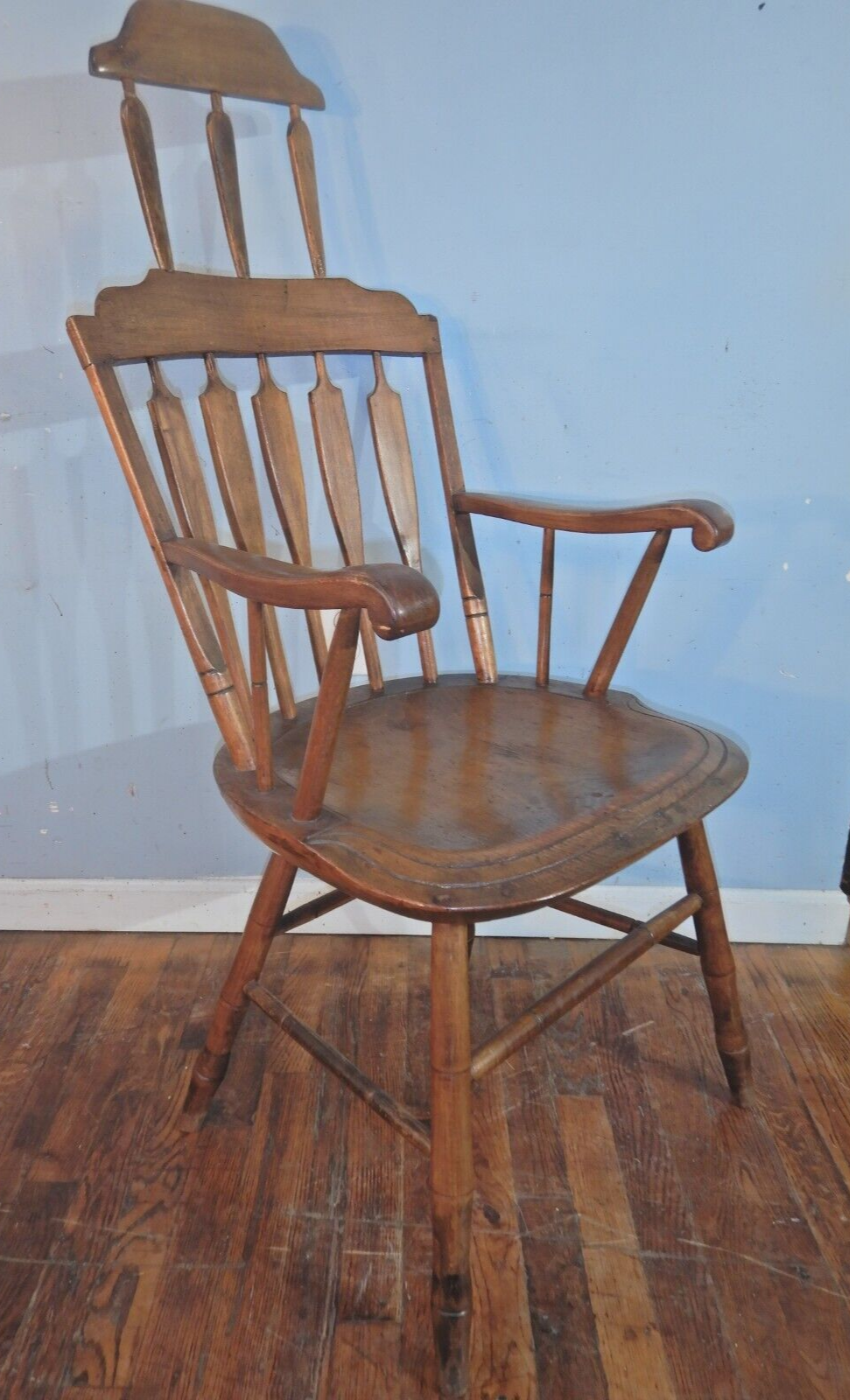 Antique Comb Back Windsor Arm Chair Plank seat arrowback | eBay