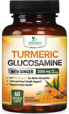 Turmeric Curcumin with BioPerine, Ginger & Glucosamine 95% Curcuminoids 2000mg