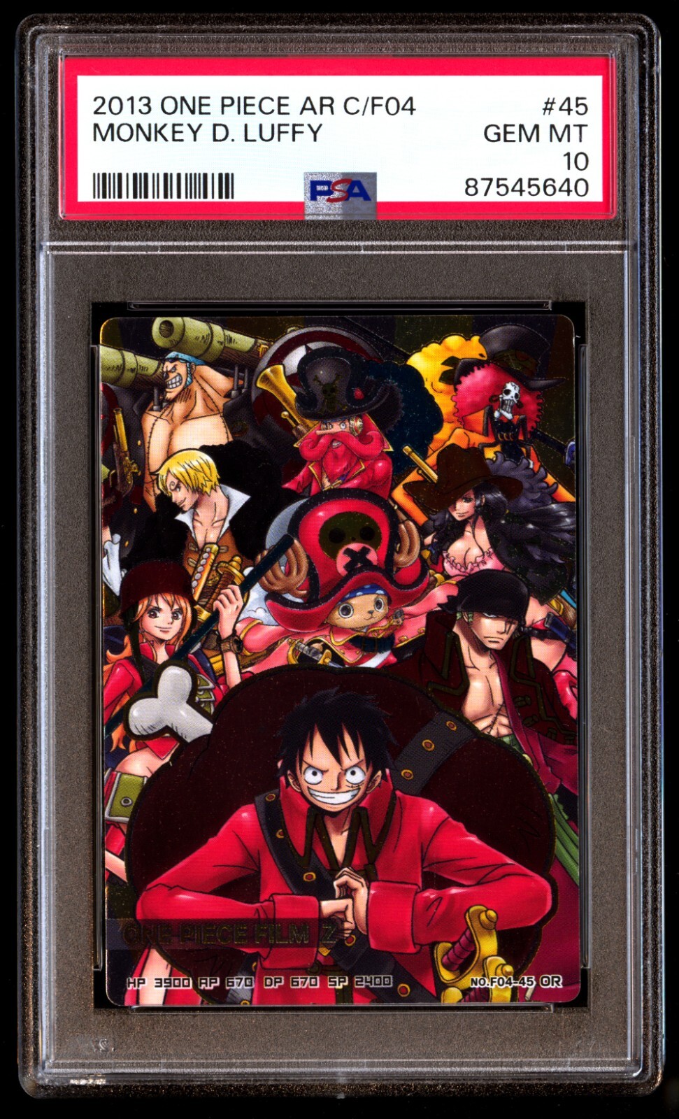 ONE PIECE MONKEY D. LUFFY トランプ PSA 10 Gem Mint Monkey D. Luffy F04-45 2013 Japanese ONE