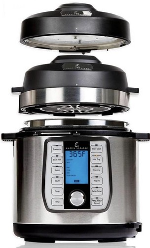 Emeril Lagasse- 6 QT Pressure Cooker Air-Fryer, Digital Display with Accessories