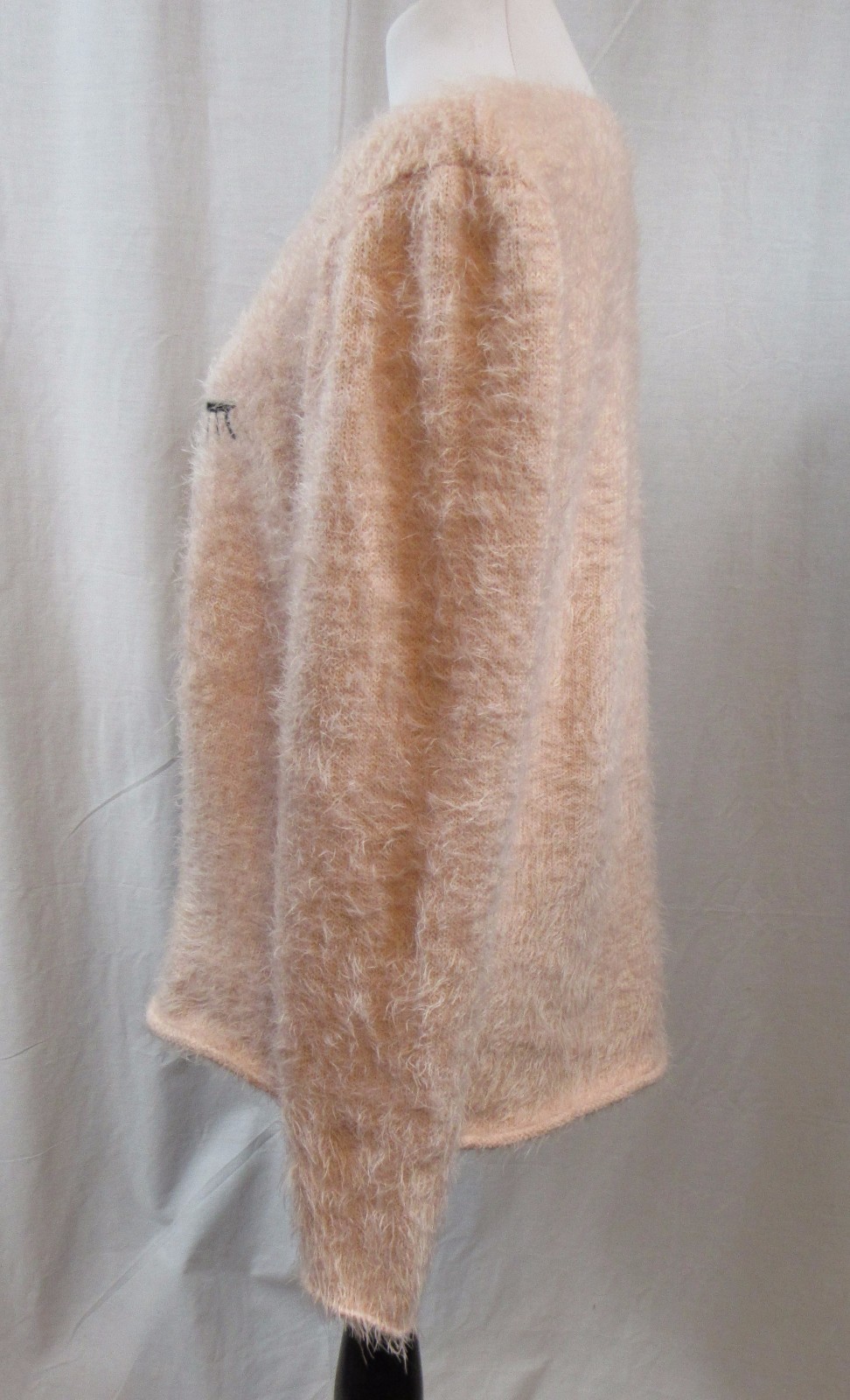 H&M Pink Fuzzy Winking Face Sweater 14