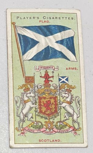 Vintage SCOTLAND Flag & Arms Trade Card from 1912 St. Andrew