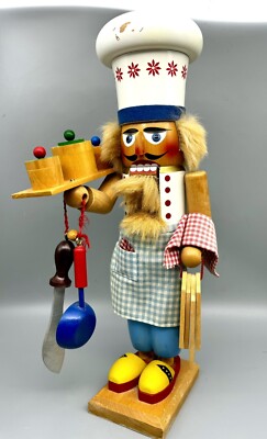 Steinbach Nutcracker Head CHEF 16.5   Germany Handmade 1989 VTG Christmas