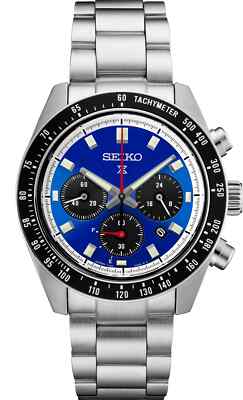 Seiko Speedtimer Solar Chronograph Blue Dial 41.1mm Watch SSC931