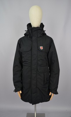 FJALLRAVEN 83238 Kodiak Parka Womens Black Hydratic Jacket Hooded Size S