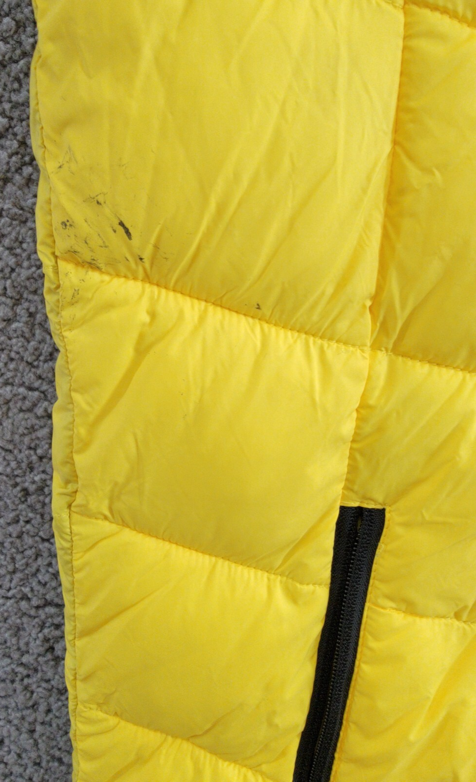 Club Room Chevron Quilted Hooded Puffer Jacket Men's L Yellow Zip Closure L/S~ - Picture 10 of 20