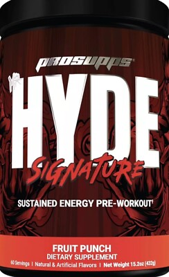 Prosupps Hyde Signature  Energy Pre Workout Fruit Punch 60srv Pump Pro Supps