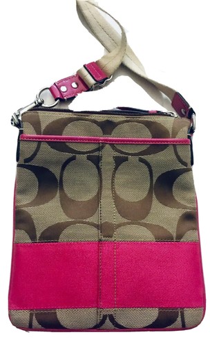 バッグ Coach Signature Accessory Pouch Pink Bag Coach Pink Signature Accessory Pouch Handbag Used | eBay
