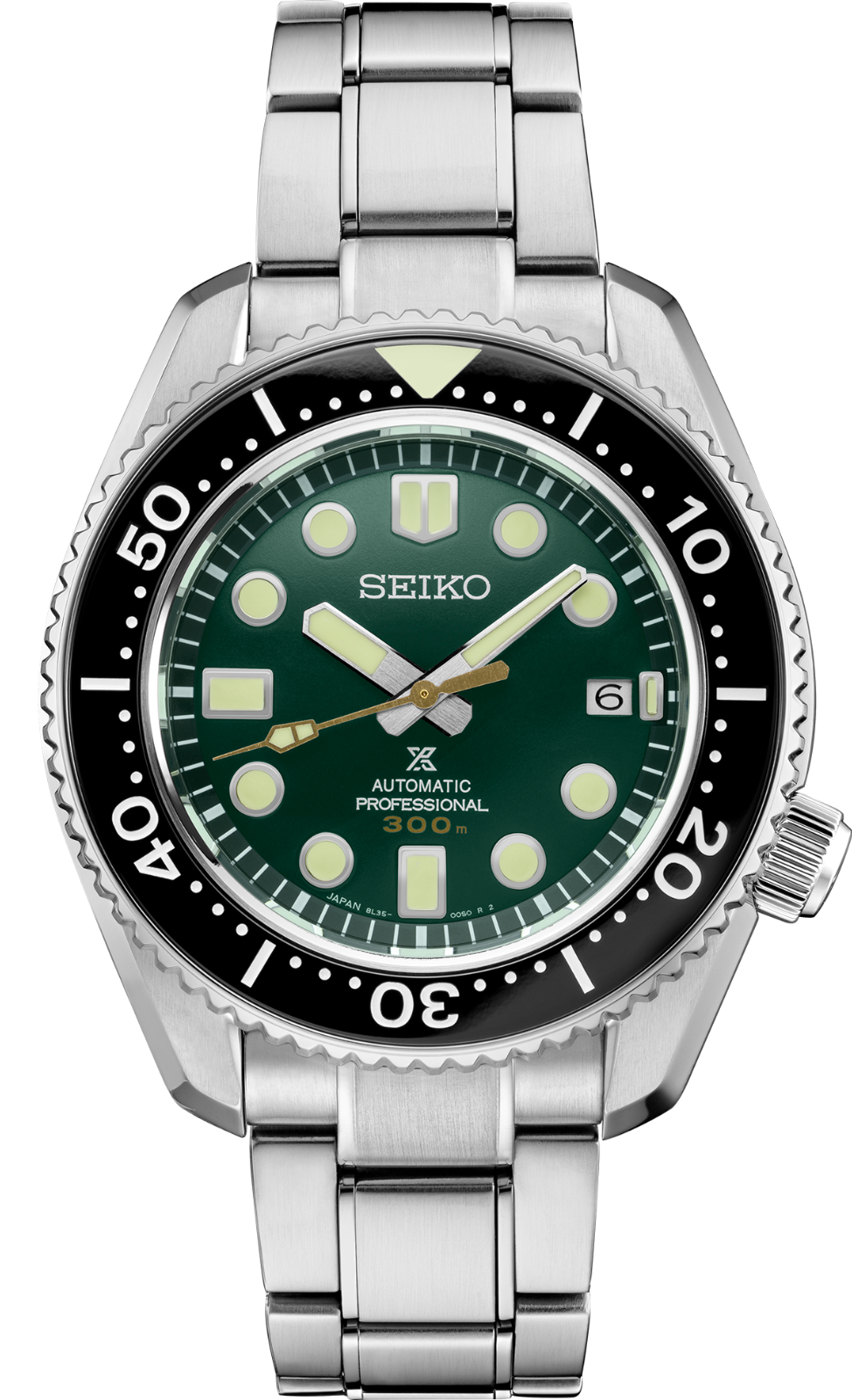 Pre-owned Seiko Prospex Marinemaster 140th Anniversary 44.3mm Green Dial Watch Sla047