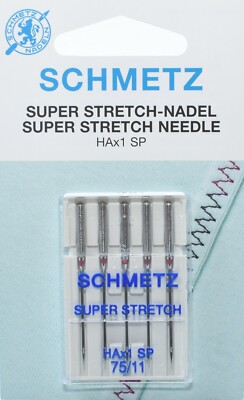5 Schmetz Super Stretch Nadeln für Nähmaschine NM75. 130/705HAx1 SP 