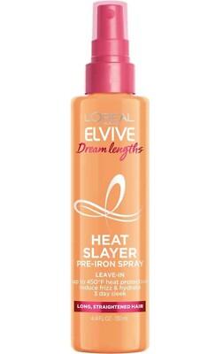 L'Oreal Paris Elvive Dream Lengths Heat Slayer Pre-Iron Spray Leave-In 4.4 Ounce