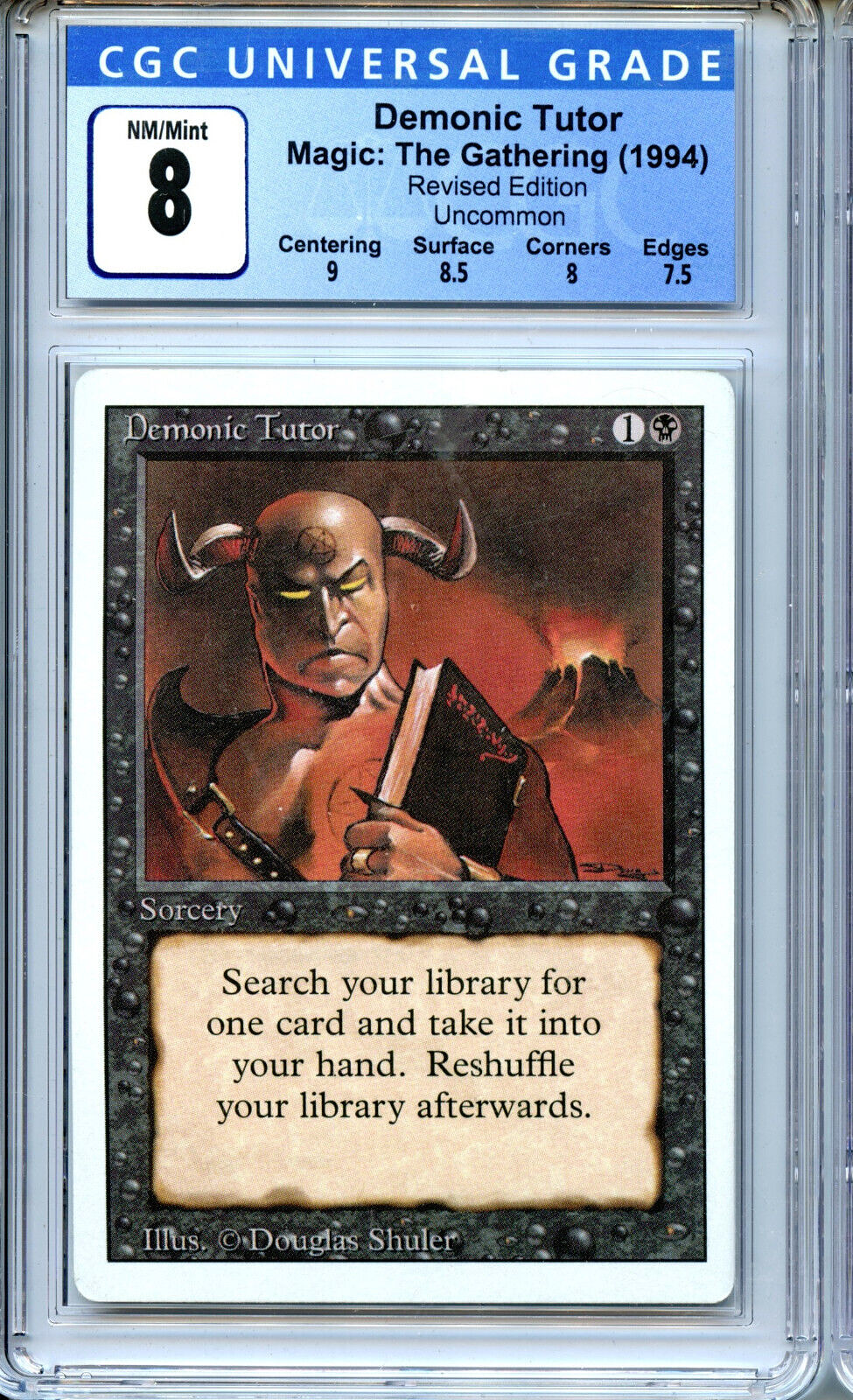 MTG Revised Demonic Tutor CGC 8.0 NM-MT Magic Card Amricons