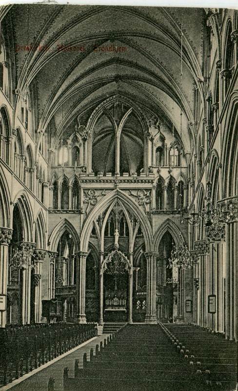 NorvÃ¨Ge Trondheim Trondhjem - IntÃ©Rieur De La Domkirke Ancienne Carte Postale