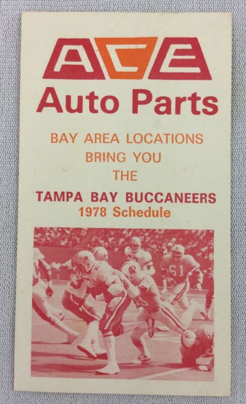 NFL 1978 Tampa Bay Bucs Football Pocket Schedule Card - ACE 