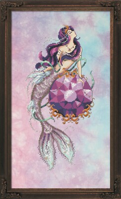 Bella Filipina Cross Stitch Mermaid Treasures Amethyst Chart,Beads,Kreiniks