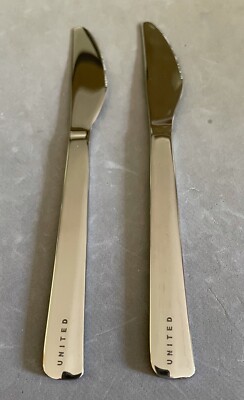 United Airlines Stainless Knife - Set of Two - Silverware - New in Bag