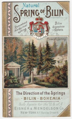SUPER - Color Litho Travel Brochure Pamphlet- 1880 Natural Spring Bilina Bohemia