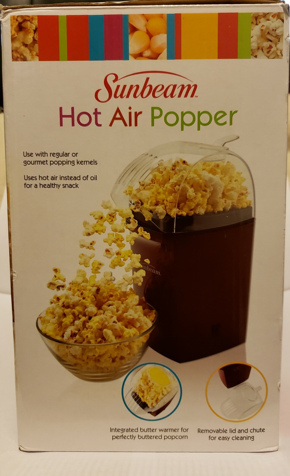 Popcorn Maker Machine Sunbeam Hot Air Popper