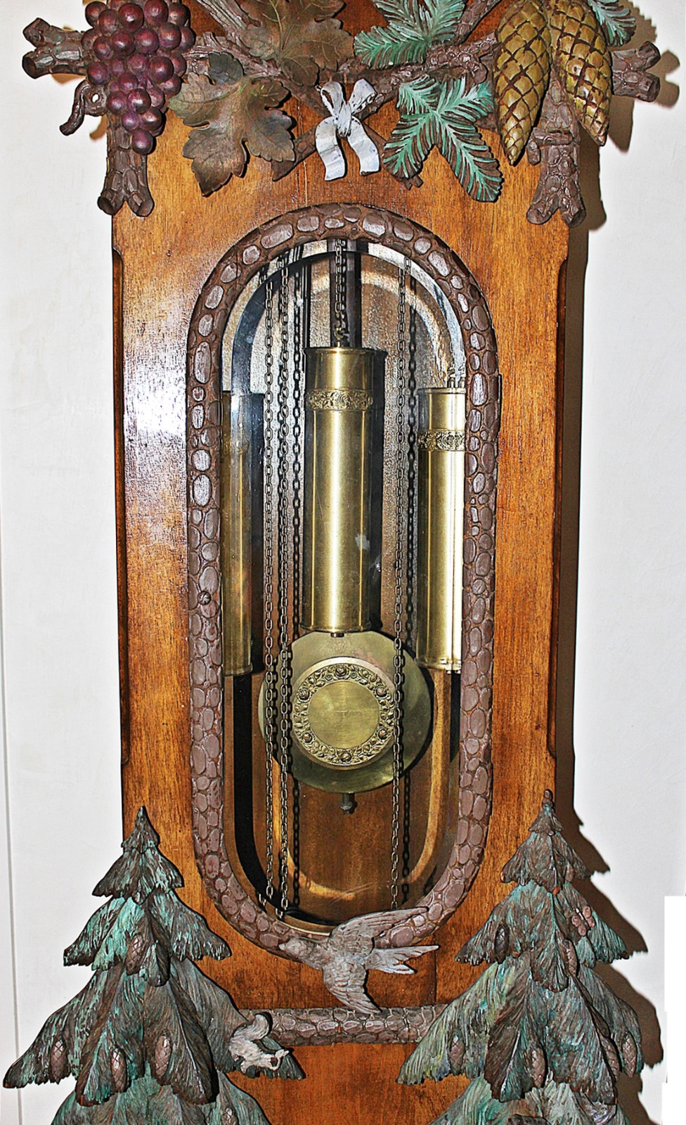 Black Forest 19th c. Carved Tall-Case Grandfather Clock