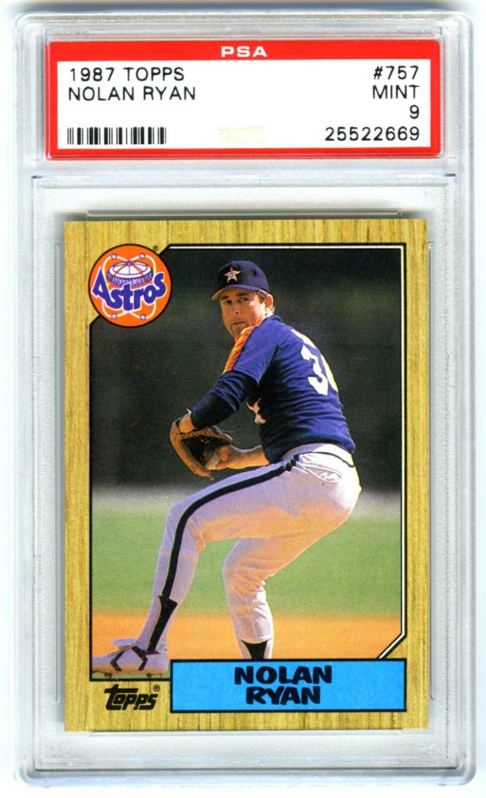 NOLAN RYAN~HOUSTON ASTROS~1987 TOPPS PSA-9 (MINT) BASEBALL NOLAN RYAN~HOUSTON ASTROS~1987 TOPPS PSA-9 (MINT) BASEBALL
