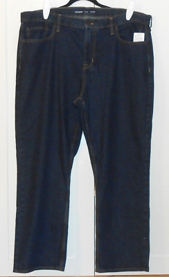 MEN'S OLD NAVY DARK WASH WOW STRAIGHT NON-STRETCH JEANS - SIZE 44X30