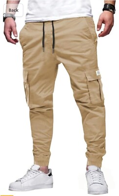 Elegancity Mens Cargo Trousers Casual Jogger Work Pants Regular Fit 