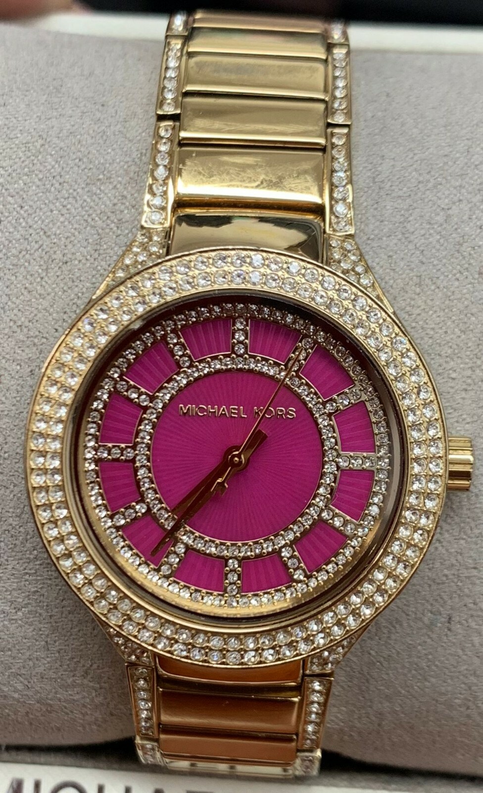 Michael Kors MK3442 Mini Kerry Fuchsia Dial Gold Tone