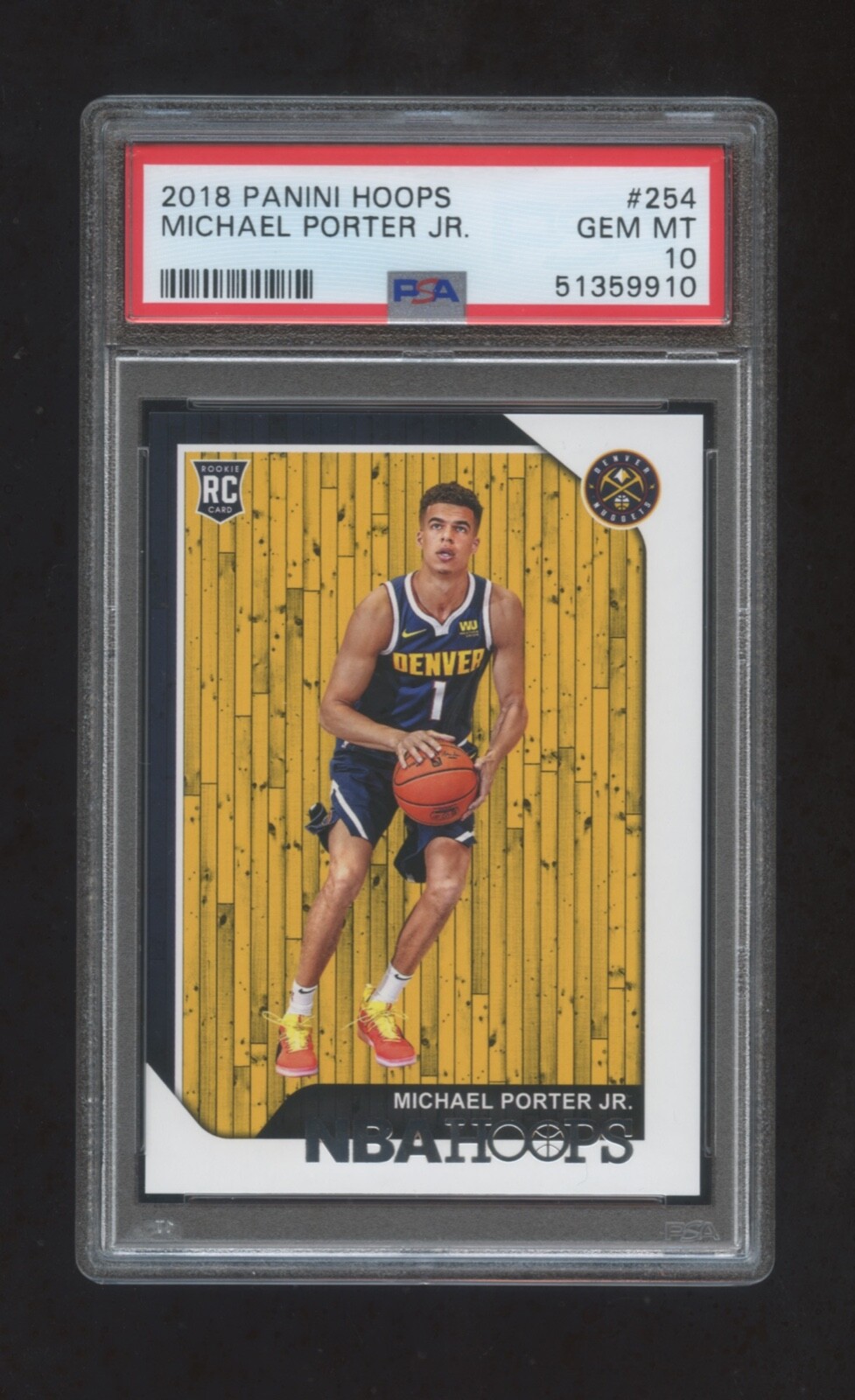 PSA 10 MICHAEL PORTER JR 2018 PANINI HOOPS ROOKIE RC SP #254