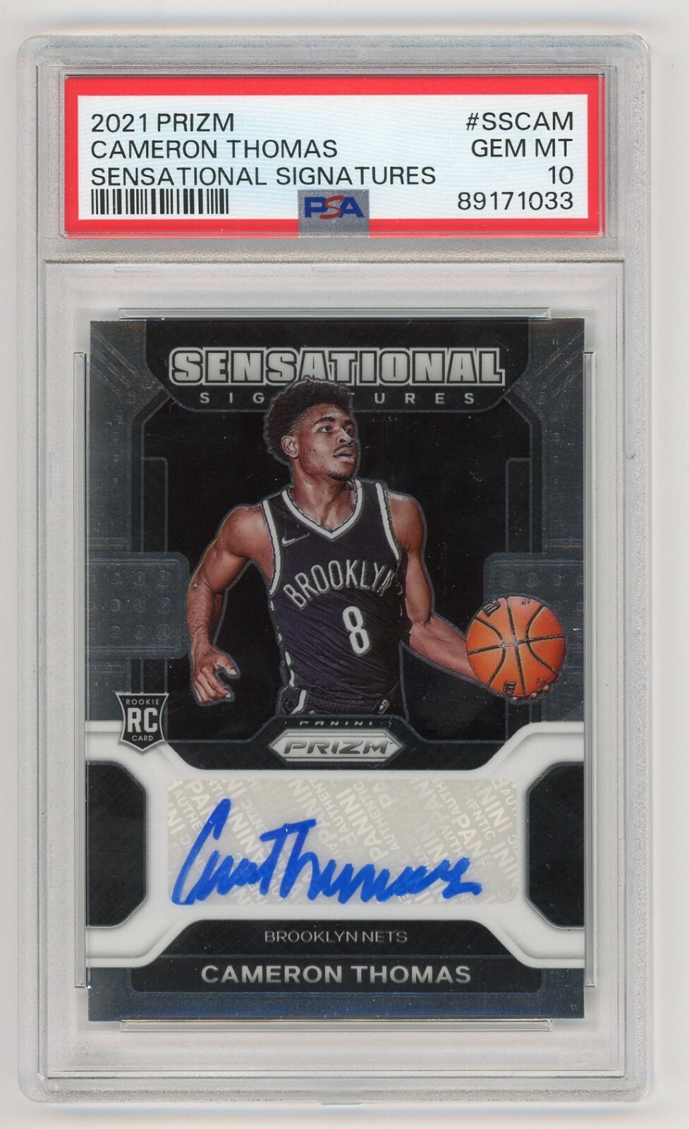 2021-22 PANINI PRIZM CAMERON THOMAS ROOKIE AUTO PSA 10 2021-22 PANINI PRIZM CAMERON THOMAS ROOKIE AUTO PSA 10