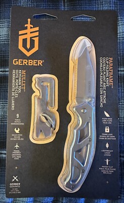 New - Gerber Paraframe Knife w/Mullet Keychain Tool
