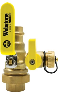 Webstone 1'' Pro-Pal Press Union Full Port Ball Valve w/ Hi-Flow Hose Drain