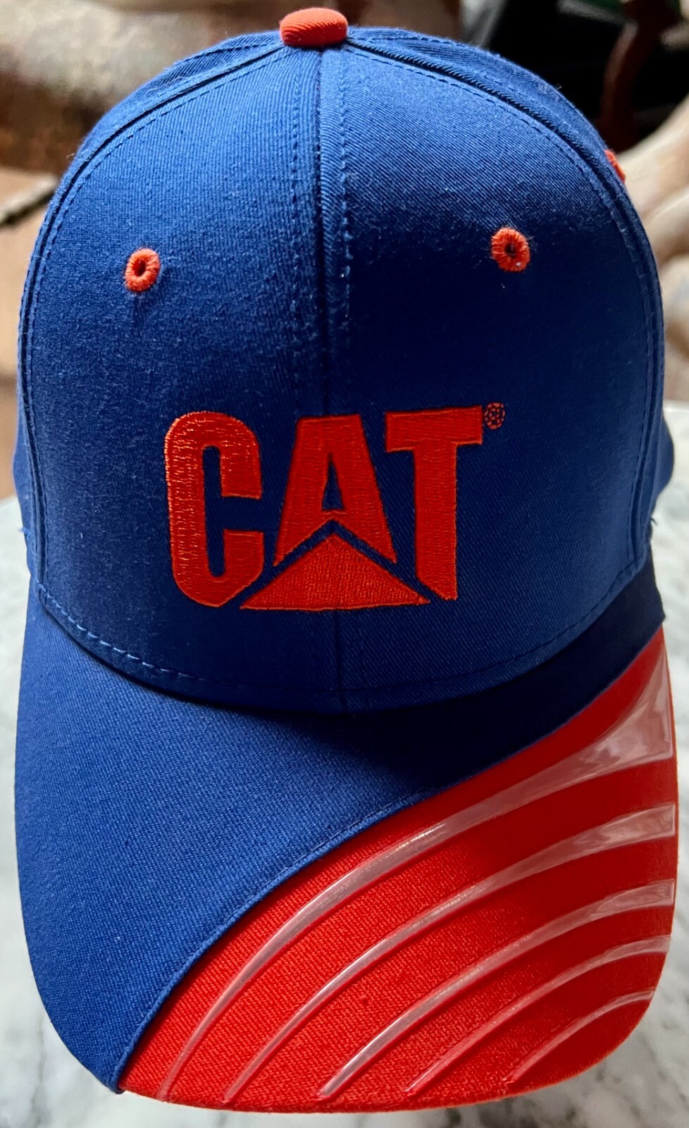 Orange Blue CAT Caterpillar Equipment Trucker Adjustable