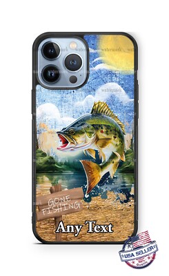 Gone Bass Fishing Sunny Personalized Phone Case for iPhone Samsung kids gift