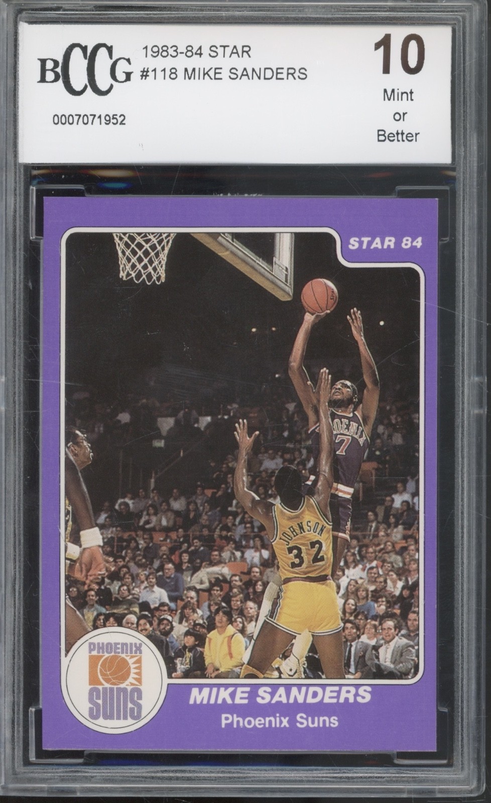 1983 Star Basketball #118 Mike Sanders RC Rookie Mint Or Better BCCG 10