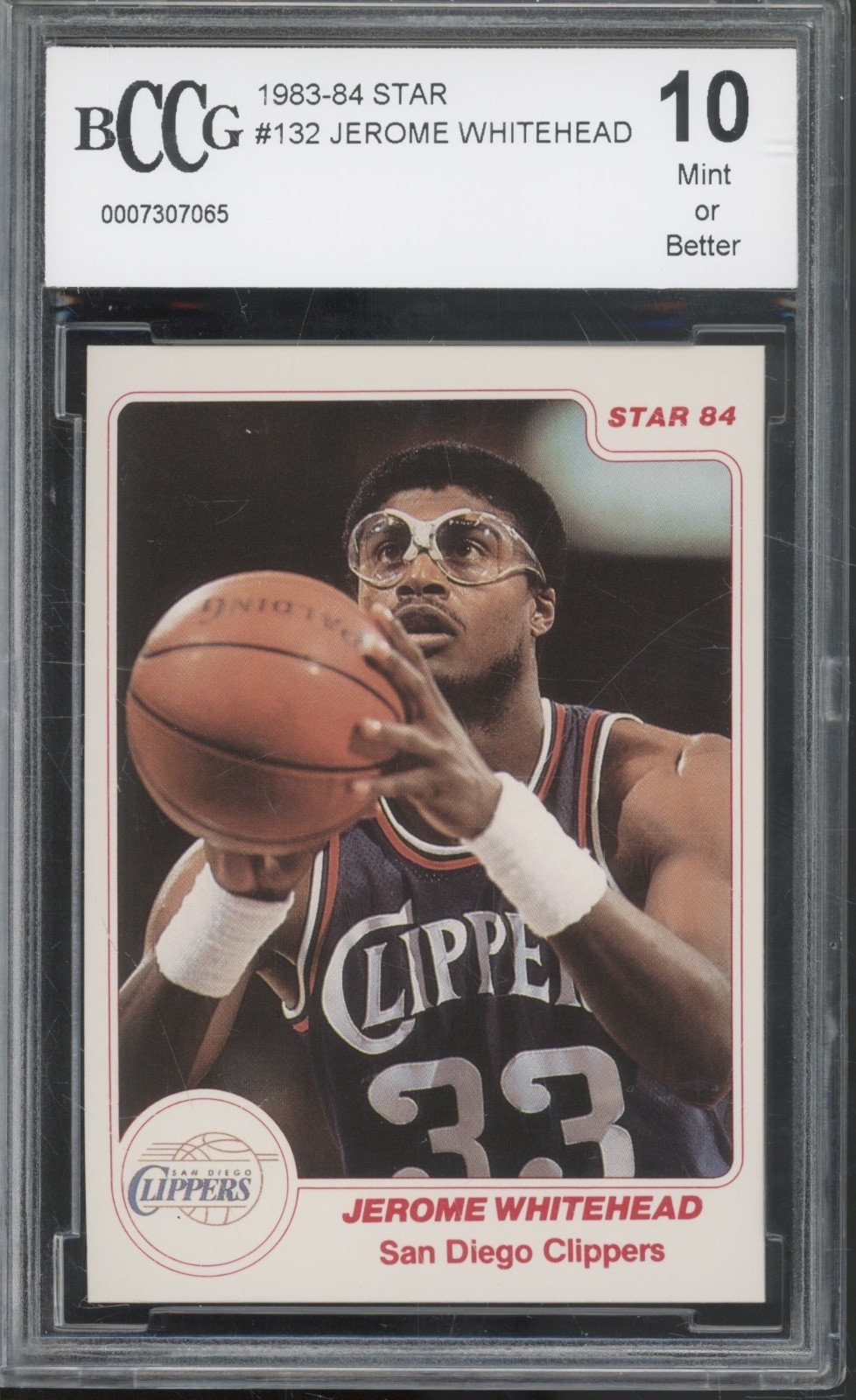 1983 Star Basketball #132 Jerome Whitehead Mint Or Better BCCG 10