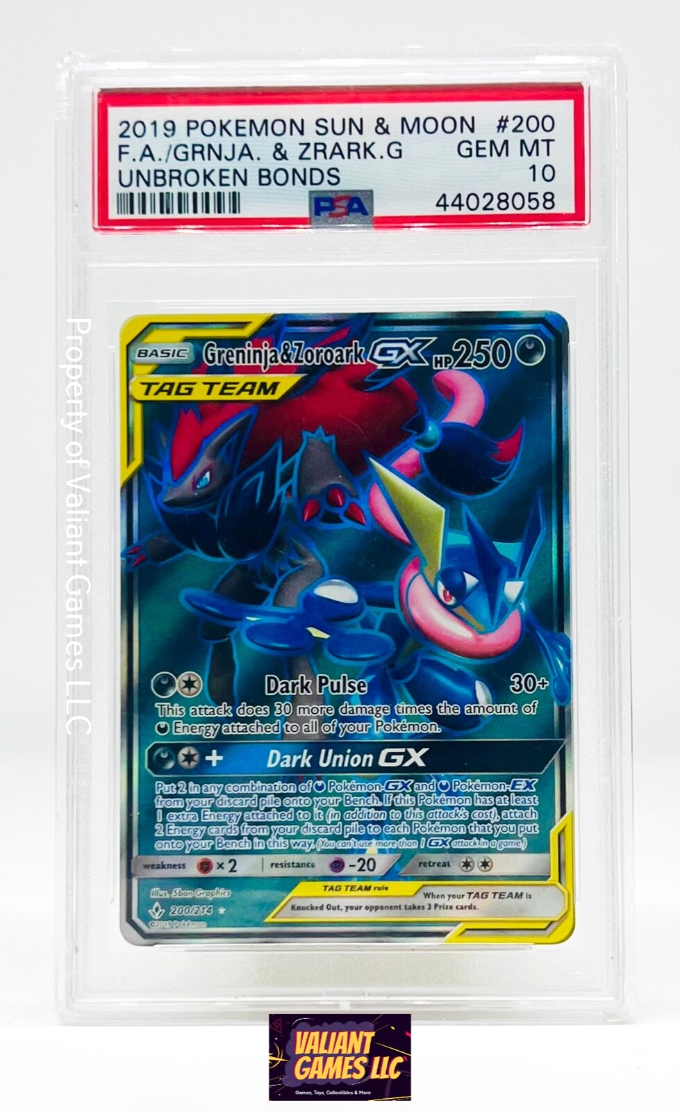 ポケモンカードゲーム GRENINJA & ZOROARK GX PSA10 Pokemon Greninja & Zoroark GX Full Art PSA 10 #200 Unbroken