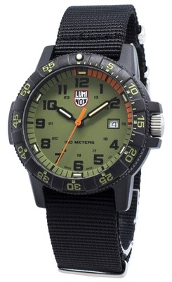 Pre-owned Luminox Leatherback Sea Turtle Carbon Compound Case Xs.0337 Quartz Mens Watch