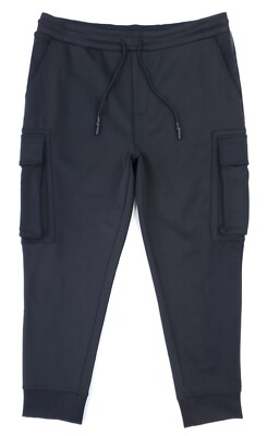 Karl Lagerfeld Men's L Cargo Jogger Elastic Waist Sweatpants Black NWOT