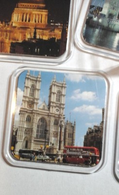 LONDON COASTER SET Vintage United Kingdom Drink Coasters ENGLAND UK