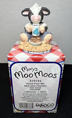 Mary's Moo Moos Cow AGE FOUR Good Four Me 319155 ENESCO Retired 1997 NIB