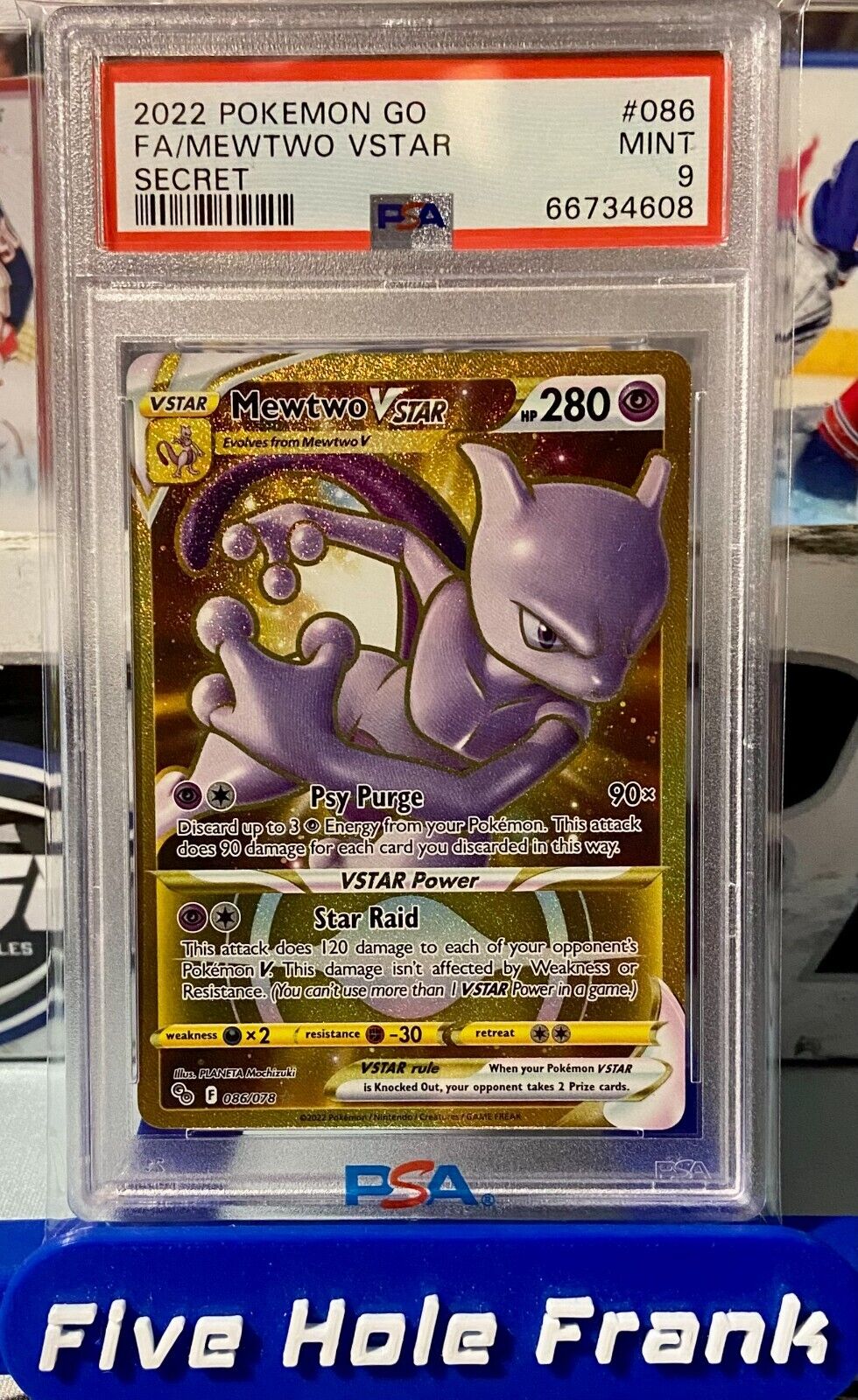 2022 Pokemon Go Mewtwo Vstar 086/078 Secret Gold Full Art 2022 Pokemon Go Mewtwo Vstar 086/078 Secret Gold Full Art